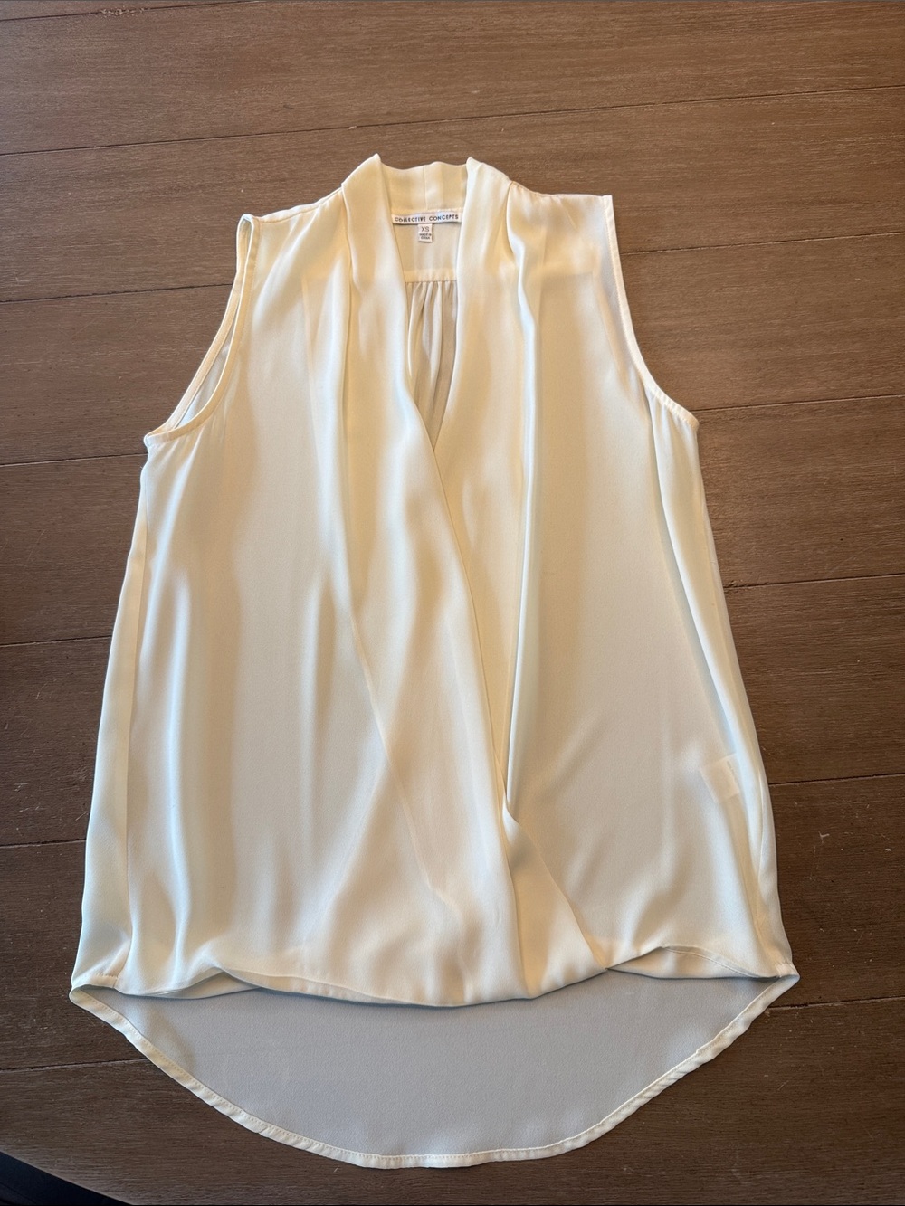 Collective Concepts Cream Sleeveless Draped Front Camisole